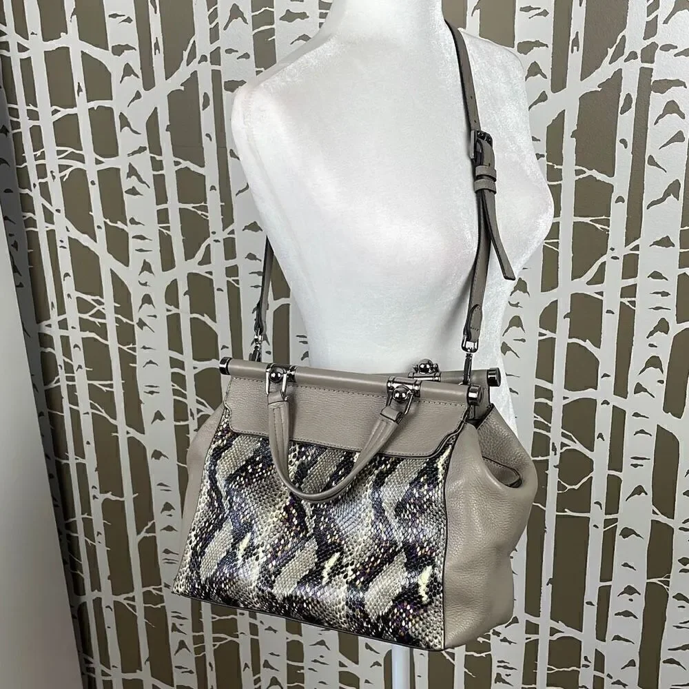 Vince Camuto Carla Grey Multi Snake Satchel